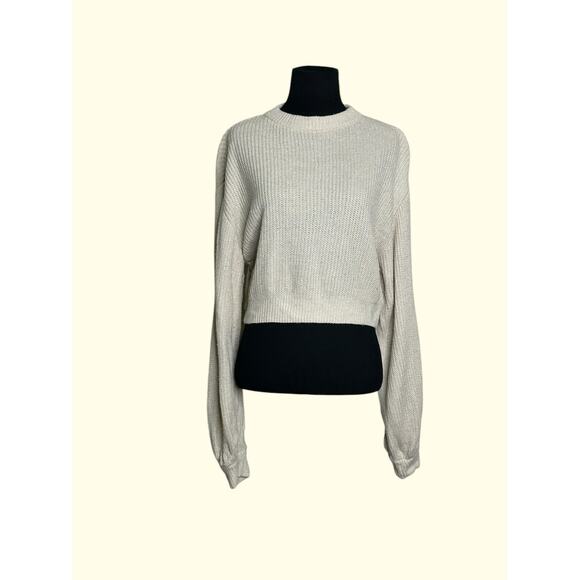 H&M Divided beige crew neck balloon sleeves sweater size XS - Picture 7 of 7